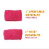 COUVER Adult/Youth 1 inch Solid/Plain Cotton Affordable Terry Cloth Wristband(6 Pair) Light Pink view 3