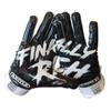 Battle Sports Finally Rich Black Wide Receiver Football Gloves, Ultra Stick Adult & Youth Gloves - Adult X-Large, Black/White view 1