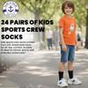 24 Pairs Of Yacht & Smith Wholesale Kids Crew Socks, Childrens Cotton Casual Crew Socks Size 4-6 (Black) view 3