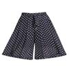 Snoly Women's High Waist Pleated Chiffon Wide Leg Capri Pants Culottes Polka Dot Skirt (Dot, Large) view 1