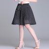 Snoly Women's High Waist Pleated Chiffon Wide Leg Capri Pants Culottes Polka Dot Skirt (Dot, Large) view 3