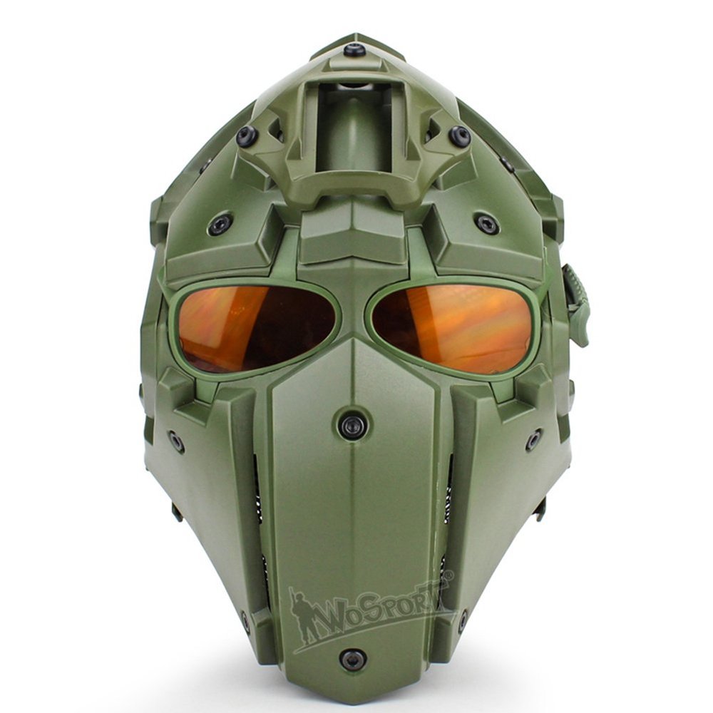 Tactical Airsoft Full Face Protection, Terminator Helmet with Mask Goggles. Used for Military Role-Playing Movie Props Hunting Paintball Shooting
