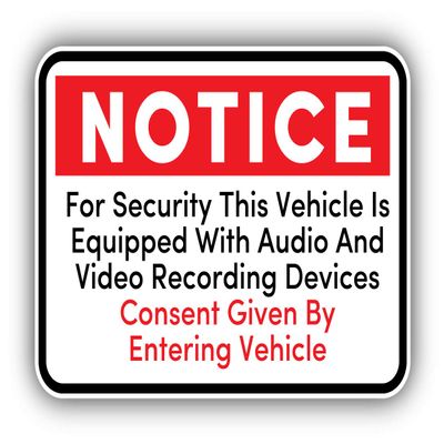 Zirni Audio and Video Recording Consent Vinyl Sticker Bumper Art Decal