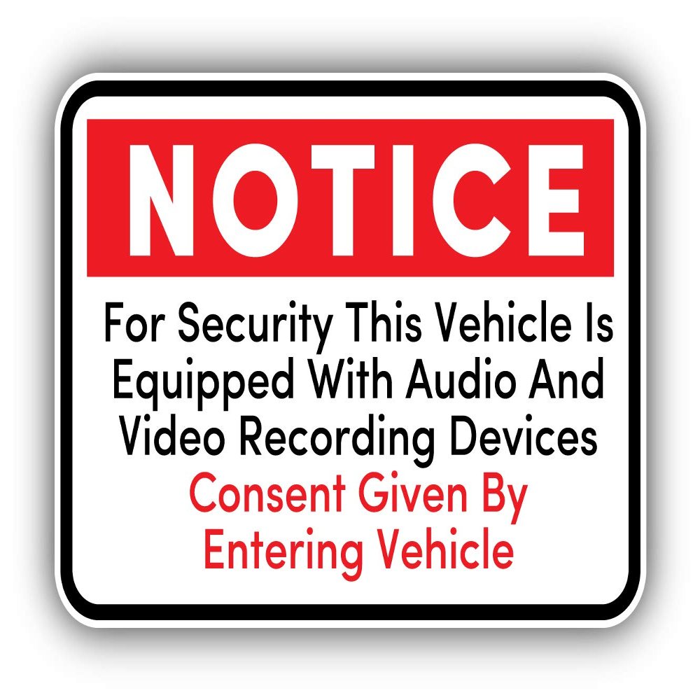 Zirni Audio and Video Recording Consent Vinyl Sticker Bumper Art Decal