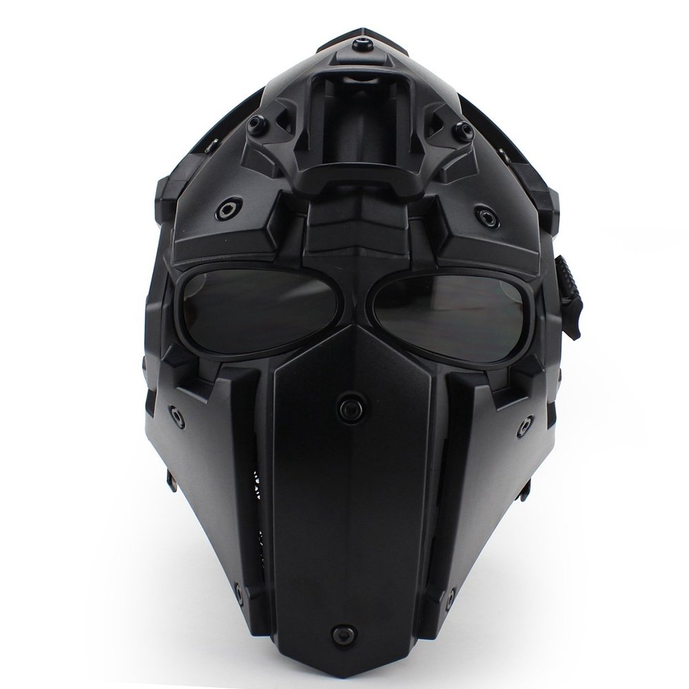 Tactical Airsoft Full Face Protection, Terminator Helmet with Mask Goggles. Used for Military Role-Playing Movie Props Hunting Paintball Shooting