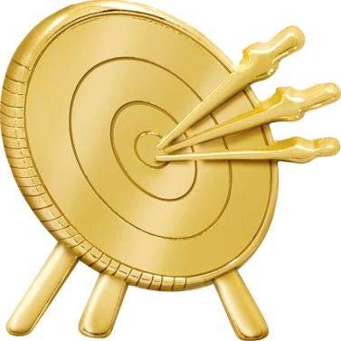 Archery Pins, Gold Archery Target Lapel Pins, 50 Pack