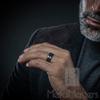 Metal Masters Co. Mens Tungsten Ring Black Wedding Band Brushed Comfort-fit 8MM 15 view 4