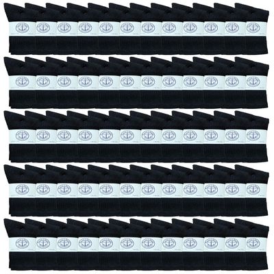 120 Pairs Of Yacht & Smith Wholesale Kids Crew Socks, Childrens Cotton Casual Crew Socks Size 4-6 (Black)