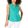 Charter CIub Petite Cotton Shirt Turquoise Stone 2P view 1
