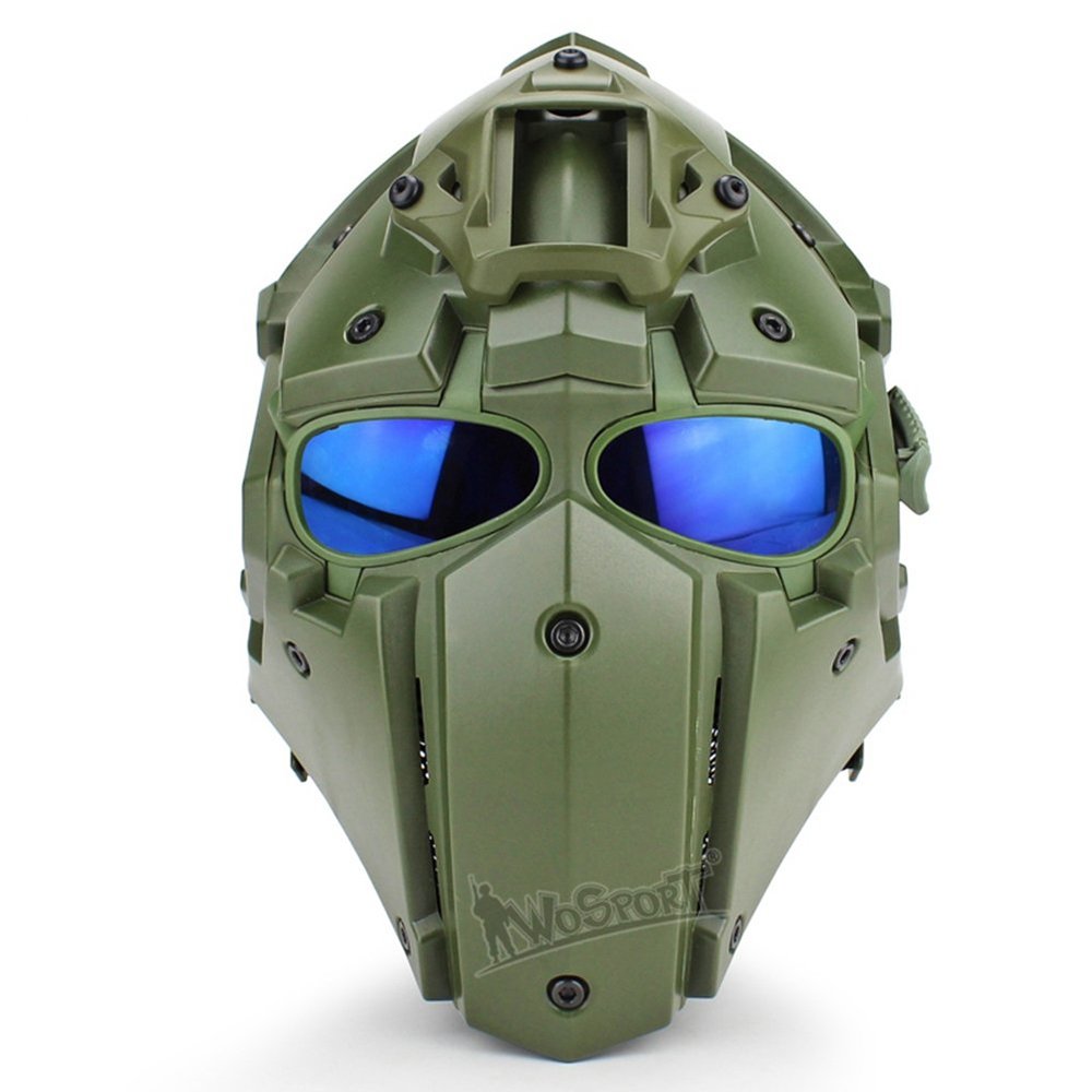Tactical Airsoft Full Face Protection, Terminator Helmet with Mask Goggles. Used for Military Role-Playing Movie Props Hunting Paintball Shooting