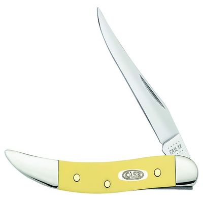 Case WR XX Pocket Knife Yellow Synthetic SS - Small Texas Toothpick Item #81095 - (310096 SS) - Length Closed: 3 Inches