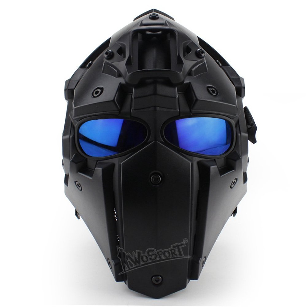 Tactical Airsoft Full Face Protection, Terminator Helmet with Mask Goggles. Used for Military Role-Playing Movie Props Hunting Paintball Shooting