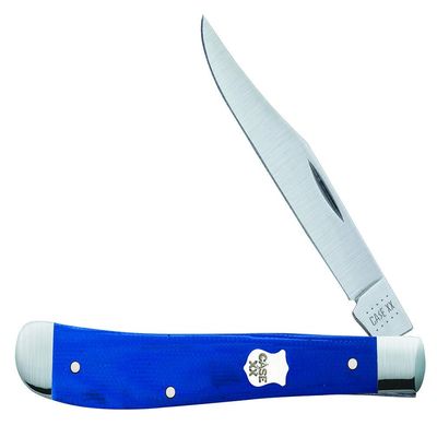 Case WR XX Pocket Knife Slimline Trapper - Blue G-10 Item #16746 - (101048 SS) - Length Closed: 4 1/8 Inches
