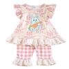 Pink Girls Easter Bunny Ruffle Capri Set view 1