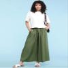 Come Together California CTC Womens Washed Linen Casual Loose Wide Leg Pants Pocket Pant with Draw String M Green view 4