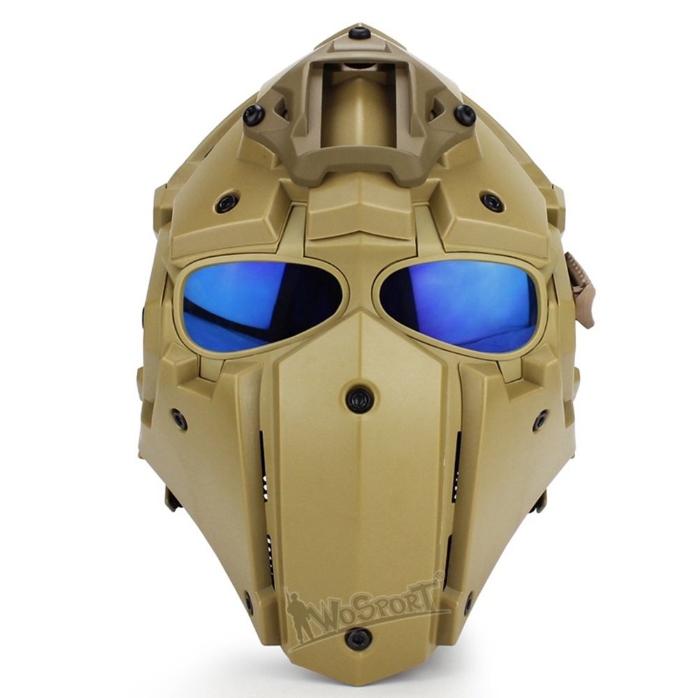 Tactical Airsoft Full Face Protection, Terminator Helmet with Mask Goggles. Used for Military Role-Playing Movie Props Hunting Paintball Shooting