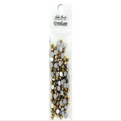 144pcs Crystal Lane ss20 (4.7mm) Metallic Gold Rhinestones Flat Backs, Round Glass Gemstone Embellishments