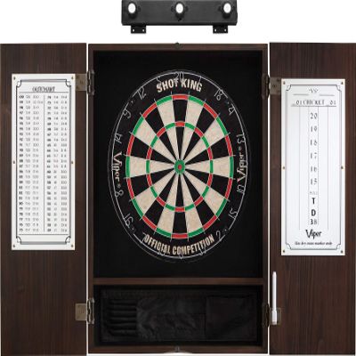 Viper Espresso Metropolitan Steel Tip Cabinet, Viper Shot King Bristle Dartboard
