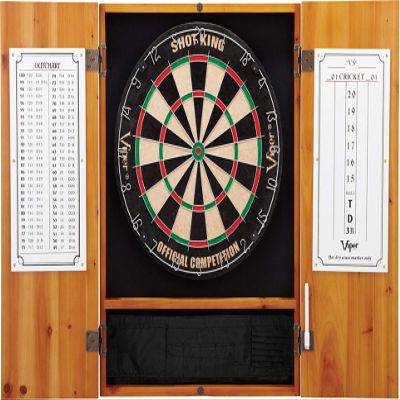 Viper Espresso Metropolitan Steel Tip Cabinet, Viper Shot King Bristle Dartboard