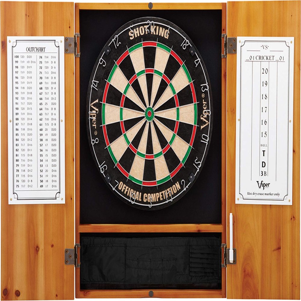 Viper Espresso Metropolitan Steel Tip Cabinet, Viper Shot King Bristle Dartboard