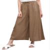 Come Together California CTC Womens Washed Linen Casual Loose Wide Leg Pants Pocket Pant with Draw String L Khaki view 1