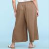 Come Together California CTC Womens Washed Linen Casual Loose Wide Leg Pants Pocket Pant with Draw String L Khaki view 3
