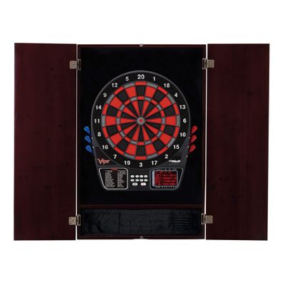 Viper by GLD Products Viper Metropolitan Mahogany Soft Tip Dartboard Cabinet and Viper 797 Electronic Dartboard