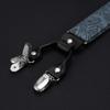TIE G Paisley Suspender, Bow Tie, Pocket Square Set for Men's Tuxedo Suspenders : Adjustable Braces, Strong Enhanced 6 Clips (A Chacoal Grey Paisley) view 3