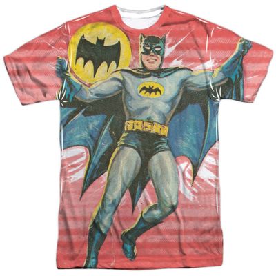 Batman Classic Tv Wrong Question Unisex Adult Front Only Sublimated T Shirt for Men and Women, Large White