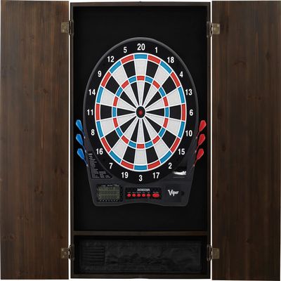 Viper Metropolitan Mahogany Soft Tip Dartboard Cabinet and Viper 777 Electronic Dartboard