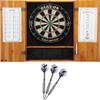 Viper Metropolitan Oak Steel Tip Dartboard Cabinet, Viper Dead-On Bristle Dartboard, and Viper Underground Raven Steel Tip Darts 25 Grams view 1