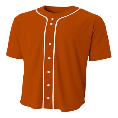 A4 Short Sleeve Full Button Baseball Jersey