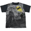 Batman Heed The Call Youth or Boy's Sublimated Black Back T Shirt, Medium view 2