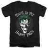 Batman Maniacal Spiral Unisex Adult V-Neck T Shirt for Men and Women, Medium Black view 1
