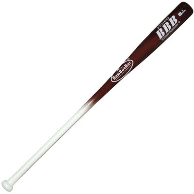 BAMBOOBAT by Pinnacle Sports Equipment INC. Adult Fungo Infield/Outfield Bamboo Baseball Bat, White Handle/Maroon Barrel, 34"