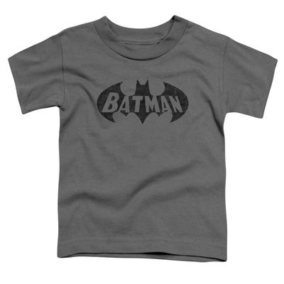 Batman Crackle Bat Unisex Toddler T Shirt for Boys and Girls, Medium (3T) Charcoal
