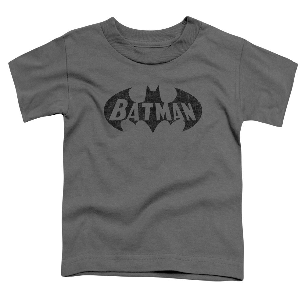 Batman Crackle Bat Unisex Toddler T Shirt for Boys and Girls, Medium (3T) Charcoal