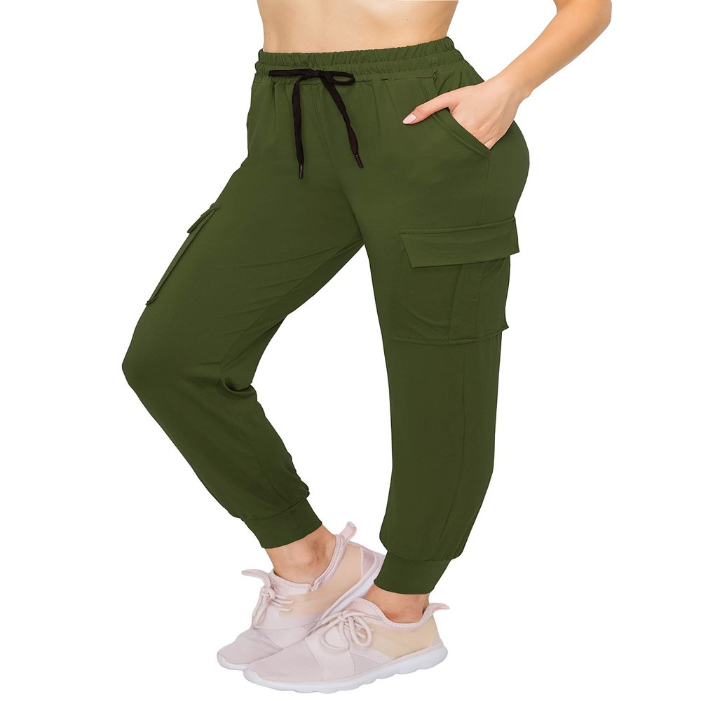 ALWAYS Cargo Jogger Pants for Women - Super Soft Casual Lounge Sweatpants Olive XL