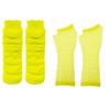 MA ONLINE Ladies Long Fishnet Gloves 1980s Hen Party Set Womens Neon 80s Dress Leg Warmers Yellow One Size view 1