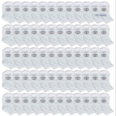 72 Pairs Of Yacht & Smith Wholesale Kids Mid Ankle Socks, Cotton Bulk Sport Ankle Socks Size 6-8 (White)