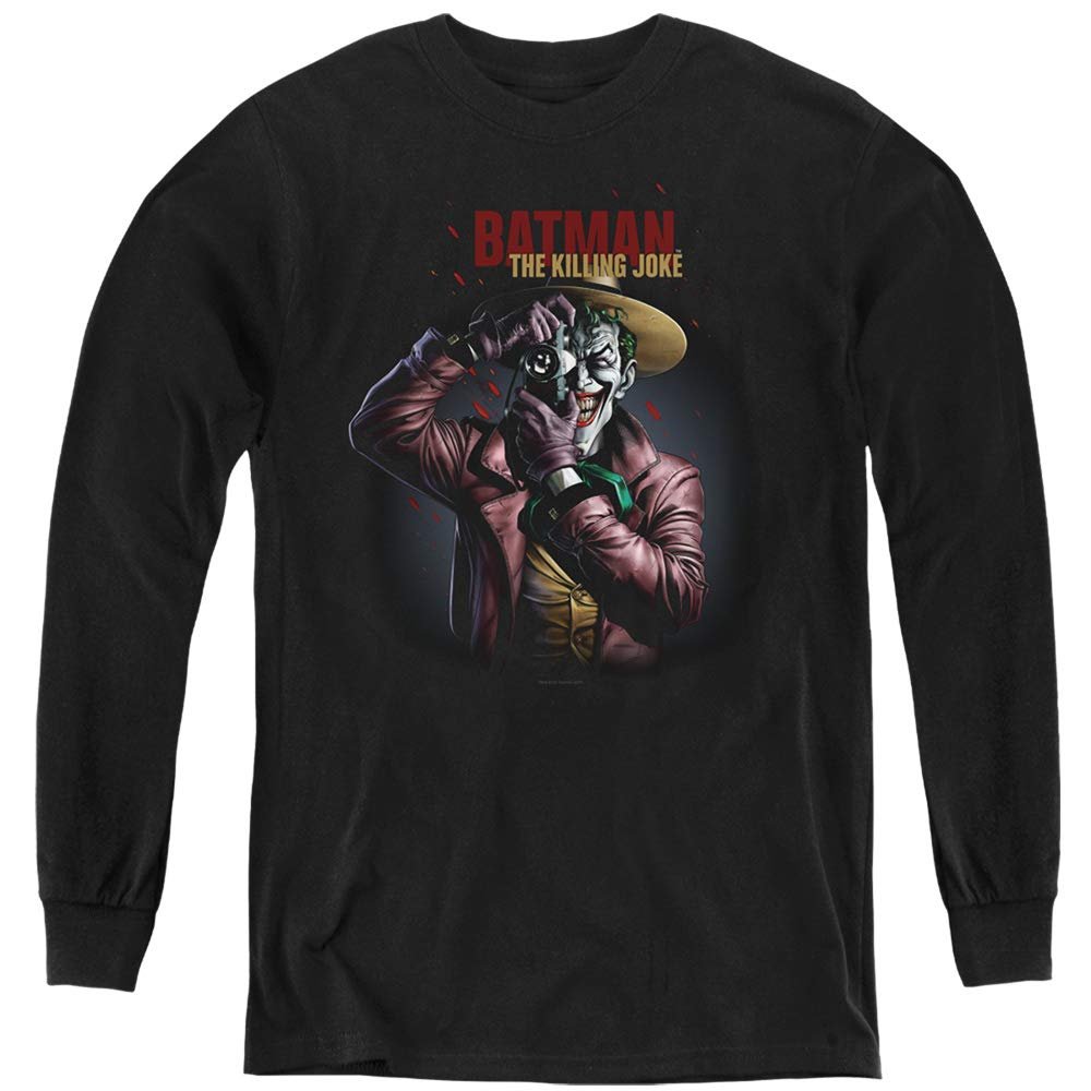 Batman Killing Joke Camera Youth Long Sleeve T Shirt, X-Large Black