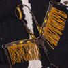 Showman Dark Leather Hand Painted Sunflower Single Ear Headstall & Breast Collar Set w/Fringe & Reins view 2
