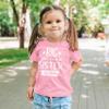Arrow Big Sister Again Sibling Announcement Shirts for Baby and Toddler Girls Sibling Outfits Pink Shirt view 2