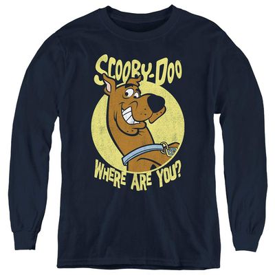 Scooby Doo Where are You Youth Long Sleeve T Shirt, Small Navy