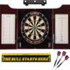 Viper League Sisal Dartboard, Hudson Mahogany Cabinet, Shadow Buster Dartboard Lights & The Bull Starts Here Throw Line Marker view 1