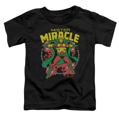 DC Mr Miracle Unisex Toddler T Shirt for Boys and Girls, Small (2T) Black