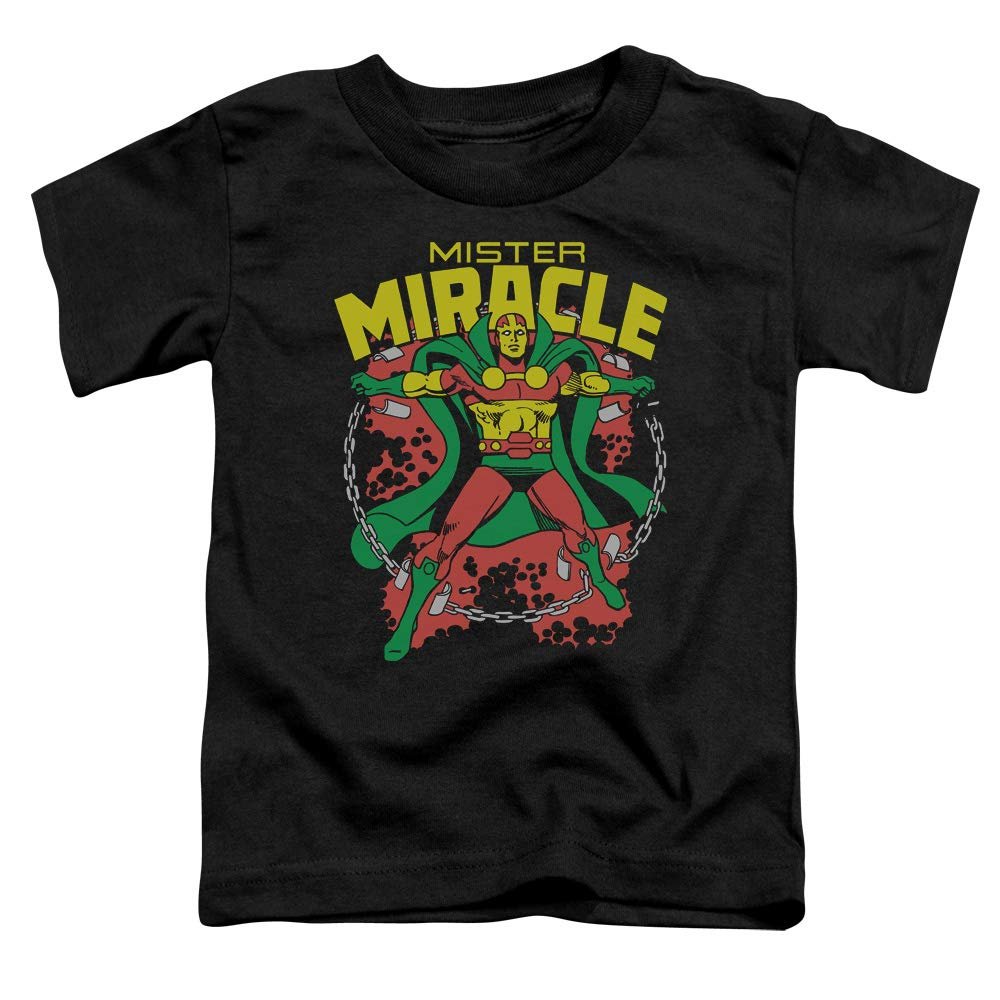 DC Mr Miracle Unisex Toddler T Shirt for Boys and Girls, Small (2T) Black