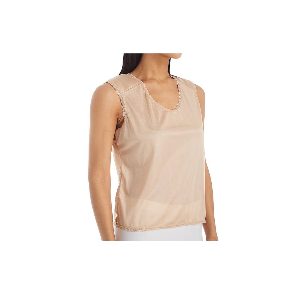 Shadowline Women's Plus Nylon Padded Shoulder Camisole, 7101X, Nude, 1X