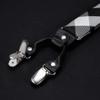 TIE G Paisley Suspender, Bow Tie, Pocket Square Set for Men's Tuxedo Suspenders : Adjustable Braces, Strong Enhanced 6 Clips (D Black Silver Check) view 3