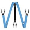 TIE G Paisley Suspender, Bow Tie, Pocket Square Set for Men's Tuxedo Suspenders : Adjustable Braces, Strong Enhanced 6 Clips (D Black Silver Check) view 4